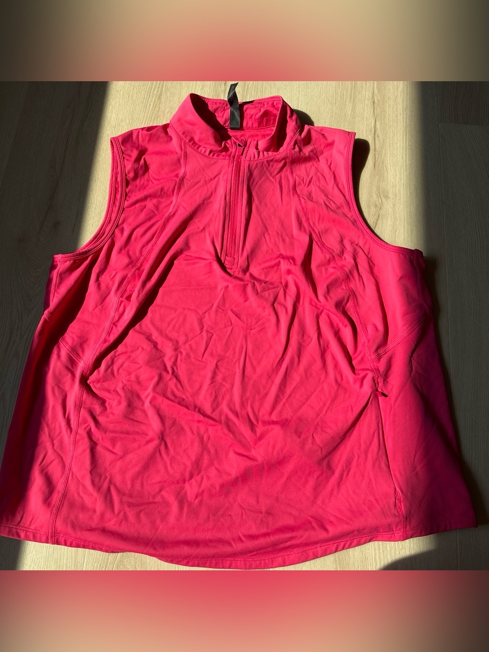 Women’s Sleeveless Zip Athletic Top - Hot Pink